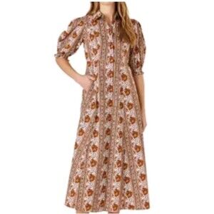 Livro Rosie Shirtdress Cotton Dress Size Large Maxi Woman